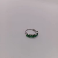 Anel zirconia verde e Banho de Ródio Branco - Delicadeza e Brilho em Harmonia (cópia)