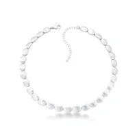 Colar Irene com Banho de Ródio Branco e acabamento acetinado