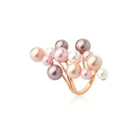 Anel Mix Bubbles com Pérolas e Banho de Ouro Rosê