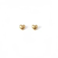 Brinco Coração Petti Acetinada Banho de Ouro 18K