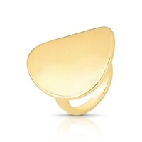 Anel Essenza Oval Banho de Ouro 18k Acetinado