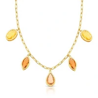 Colar Lola com Cristais e Banho de Ouro 18K
