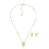 Conjunto Lumina com Zircônias Banho de Ouro 18k