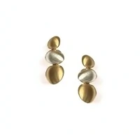 Brinco Niemeyer Acetinado - Design Escultural com Mix de Banhos Ouro 18K e Ródio