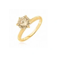 Anel Solitário com Zircônia em Banho de Ouro 18K
