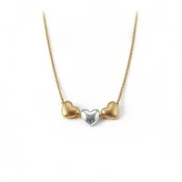 Colar Trio de Coração Mix de Banho Acetinado