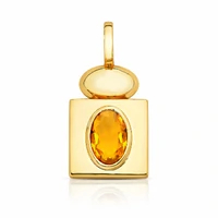 Pingente Fugaz com Cristal Topázio e Banho de Ouro 18k