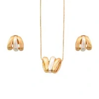 Conjunto Luli com Acabamento Acetinado e Mix de Banhos Ouro 18K e Ródio