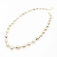 Colar com Pérolas Naturais M com Banho de Ouro 18K