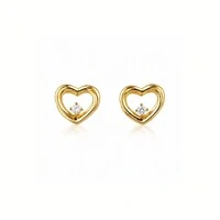 Brinco Amo Petit com Zircônia - Estilo Romântico com Banho de Ouro 18K