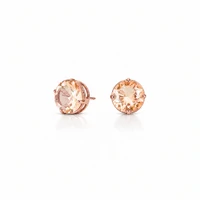 Brinco Riviera com Cristal e Banho de Ouro Rosé