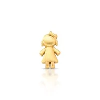 Pingente Menina Acetinado com Banho de Ouro 18k