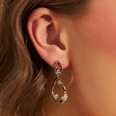 Foto Brinco Badu com Zircônias e Mix de Banhos