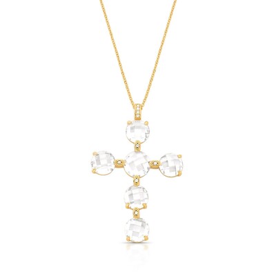 FotoColar Cruz com Banho de Ouro 18K e Zircônias