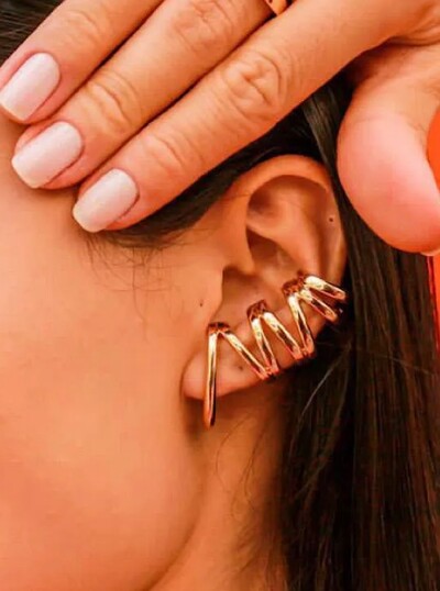 FotoEar Cuff Chassé Banho Ouro 18K