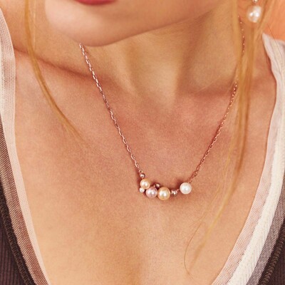 FotoColar Beth com Pérolas e Banho de Ouro Rosé