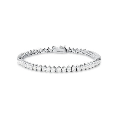 Foto Pulseira Riviera 3 pontos com Zircônias e Banho de Ródio Branco