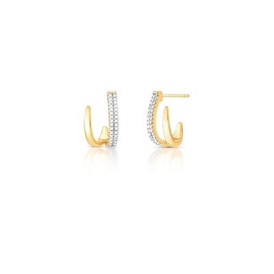 Foto Brinco Hook com Zircônias e Banho de Ouro 18K