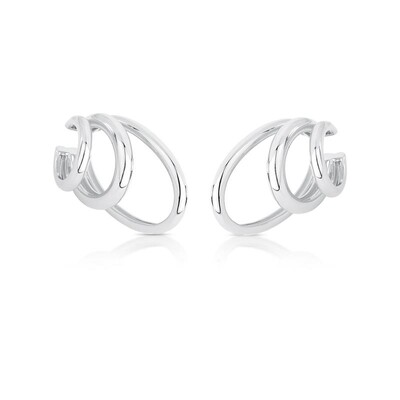 FotoEarcuff Ornella - Banho Ródio Branco | Design Moderno