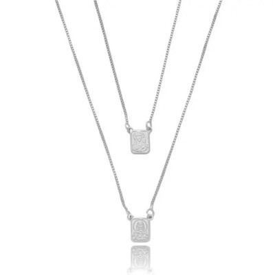 Foto Escapulário com Banho de Ródio Branco