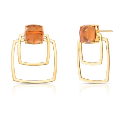 Foto Brinco Apricot Maxi com Cristal e Banho de Ouro 18k