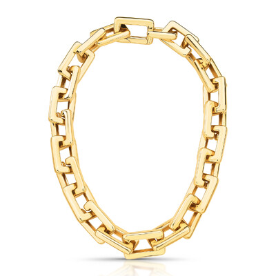 FotoCorrente Chunky em Elos Quadrados com Banho de Ouro 18K
