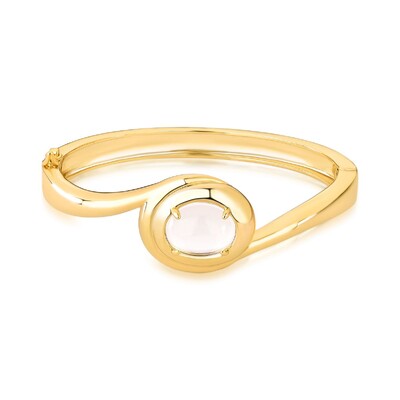 FotoPulseira Jilli com Cristal translúcido e Banho de Ouro 18K