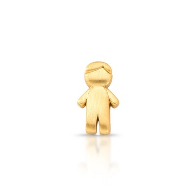 Foto Pingente Menino Acetinado com Banho de Ouro 18k