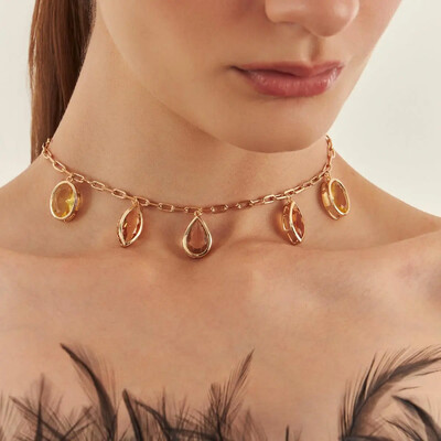 Foto Colar Lola com Cristais e Banho de Ouro 18K