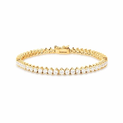 Foto Pulseira Riviera 3 pontos com Zircônias e Banho de Ouro 18K