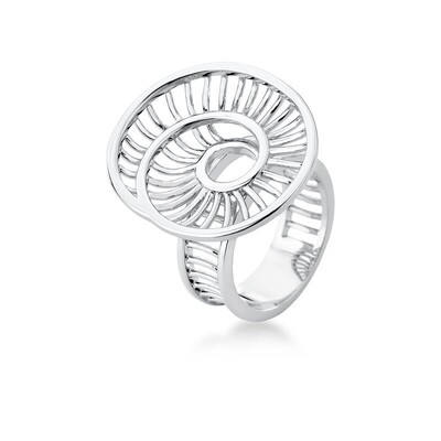 Foto Anel Spiral Aramado com Banho de Ródio Branco