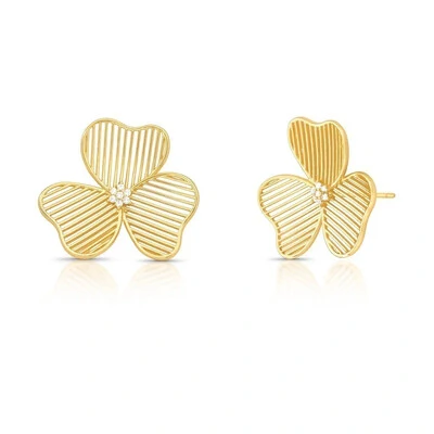 Foto Brinco Aramado com Zircônias e Banho de Ouro 18K