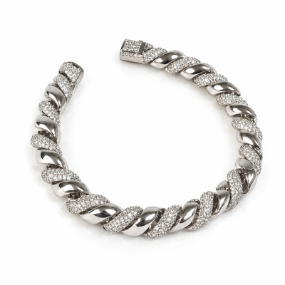 Foto Pulseira Links com Zircônias e Banho de Ródio Branco
