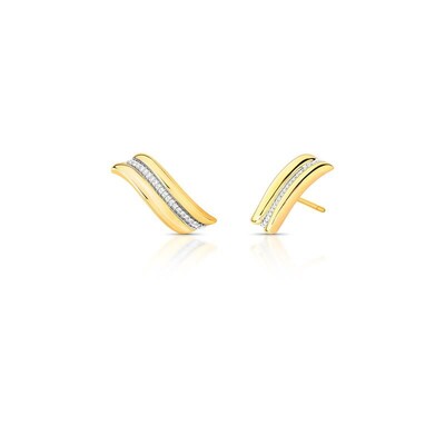 Foto Brinco Auguri com Zircônias - Banho de Ouro 18K | Design Fluido e Sofisticado