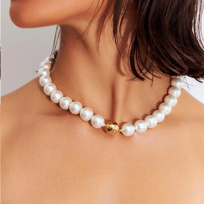 Foto Colar Marge com Pérolas e Banho de Ouro 18k
