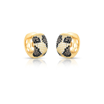Foto Brinco Argola Leopardos com Zircônias e Banho de Ouro 18K