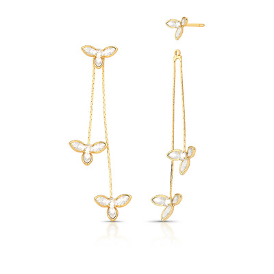 Foto Brinco Luhli com Zircônias e Banho de Ouro 18K