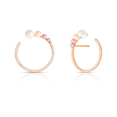 FotoBrinco Monaco com Pérolas, Zircônias e Banho de Ouro Rosê