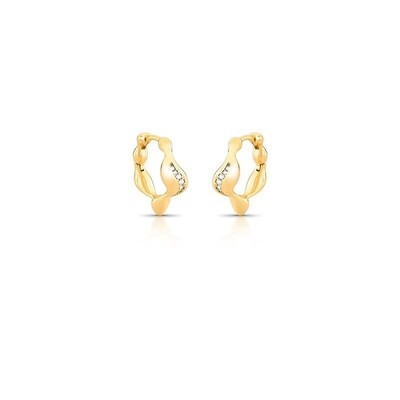 Foto Argola Auguri Mini com Zircônias – Banho de Ouro 18K