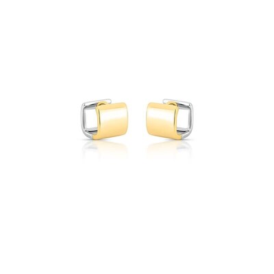 Foto Argola Click - Design Moderno com Mix de Banhos Ouro 18K e Ródio Branco