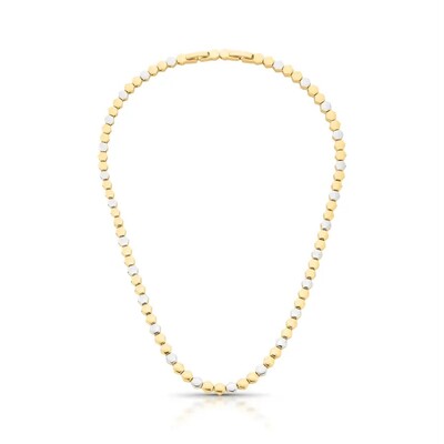 Foto Colar Colmeia com Mix de Banhos Ouro 18K e Ródio Branco