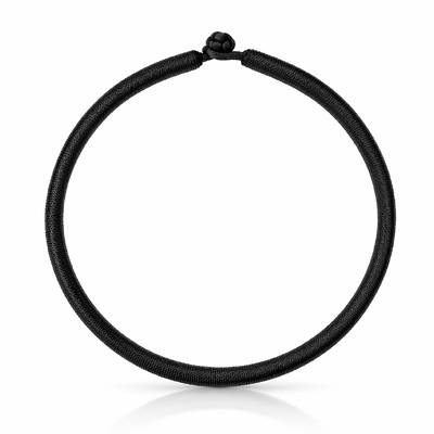 Foto Colar de Fio Encerado Preto com Fecho em Nó