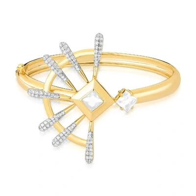Foto Bracelete Compasso com Cristal, Zircônias e Banho Ouro 18K