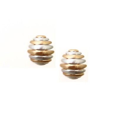 Foto Brinco Annélides - Design Orgânico com Acabamento Acetinado e Mix de Banhos Ouro 18K e Ródio Branco