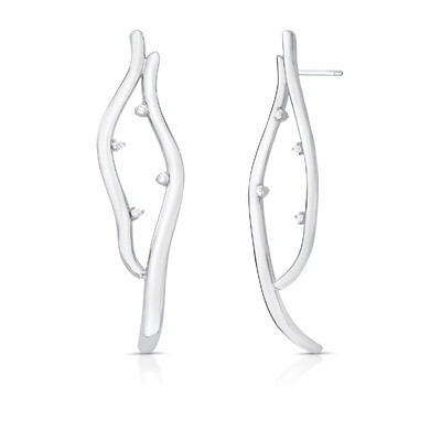 FotoBrinco Ramo Com Zircônias e Banho de Ródio Branco