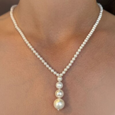 FotoColar Gravata Pérola Shell Banho Ouro 18K