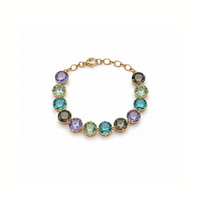 Foto Pulseira Riviera com Cristais e Banho de Ouro 18K