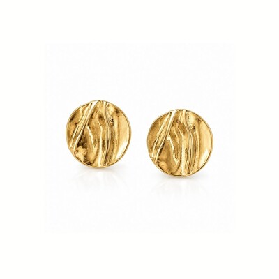 Foto Brinco Stem Rool – Banho de Ouro 18K | Acabamento Orgânico e Moderno