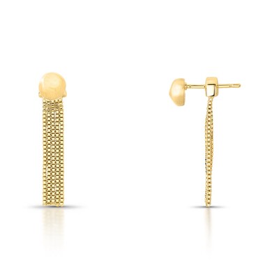 Foto Brinco Lima Petit com Franjas Acetinado com Banho de Ouro 18K