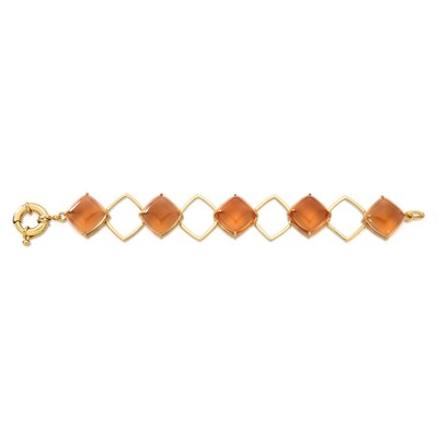 Foto Pulseira Apricot com Cristal e Banho de Ouro 18k